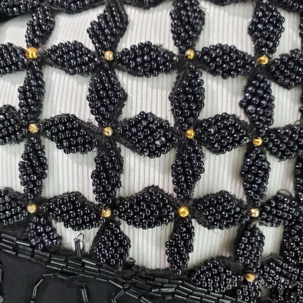 Vintage 100% Silk Robert Anthony Beaded Great Gatsby Inspired Cocktail Dress - Picture 5 of 15